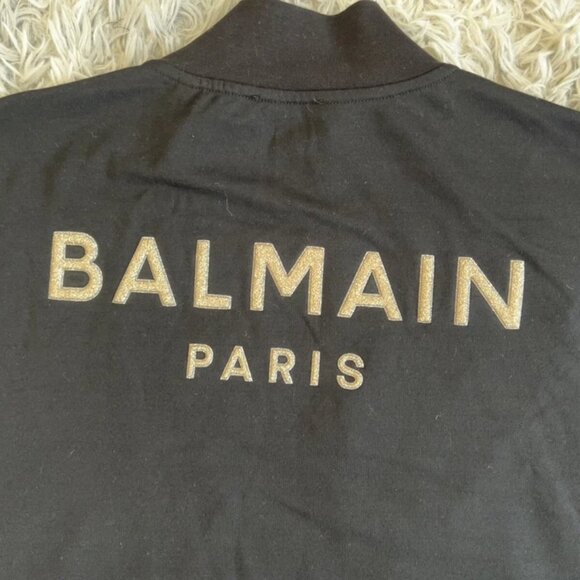 Balmain Embroidered Glitter Biker Track Jacket - Picture 3 of 5